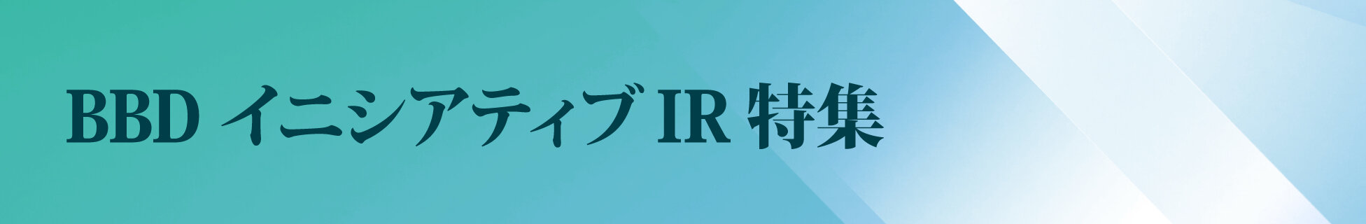 BBDイニシアティブIR特集